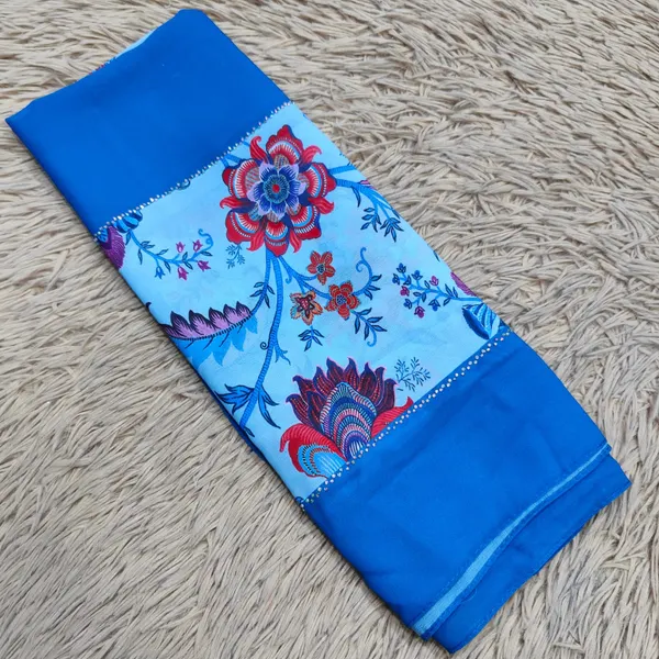 Chiffon Double Pattern Hijabs with Stone Work |HJ08
